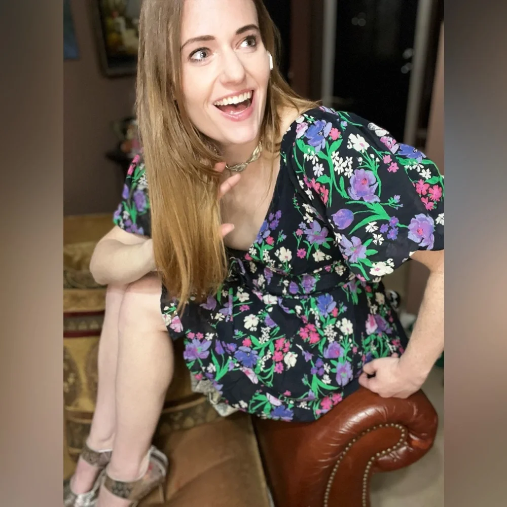 Free People Black and Purple Floral Dress
(Perfect Day Printed Dress) - Picture 13 of 14